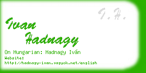 ivan hadnagy business card